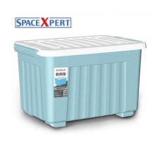 SPACEXPERT 加厚塑料收納箱 68L特大號藍色
